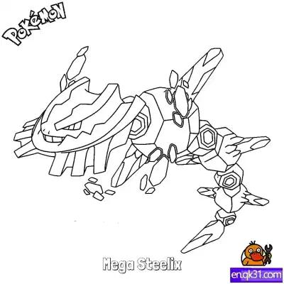 Free printable Mega Steelix Coloring Page - Free Printable Pokemon Coloring Sheets coloring page